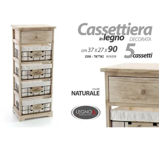 Mobile cassettiera con cestini in tessuto bagno cucina cm 37 x 27 x 90 h