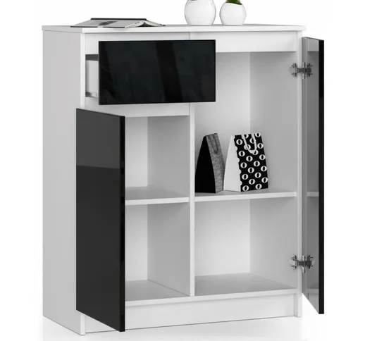 Abamihome - Mobile Ingresso Consolle Credenza Moderna Comò 2 Ante 1 Cassetto 80 x 99 x 40...