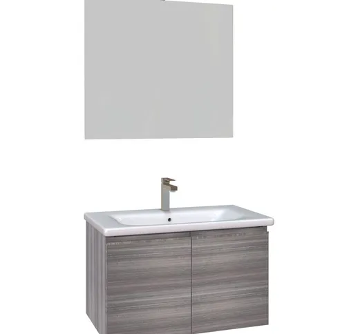 Olimpo Docce - Mobile bagno sospeso 80cm eucalipto grigio con sportelli duo-219-eg