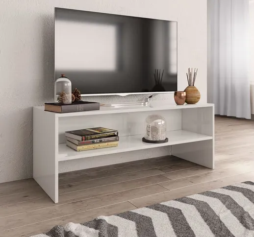  - Mobile TV modern wood 100x40x40 cm various colors colore : bianco lucido