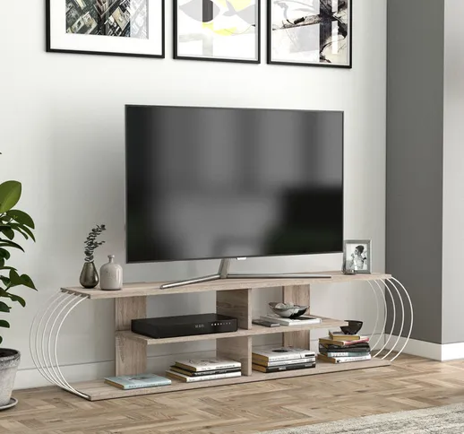 [en.casa] - Mobile tv 'Robertsfors' Consolle Basso Porta tv con Ripiani 180 x 31 x 42 cm M...