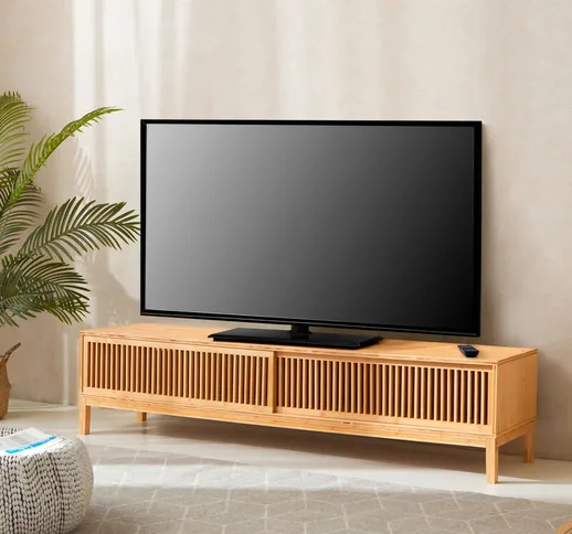 [en.casa] - Mobile tv Tavolo Porta tv in Bambù 180 x 40 x 38 cm Mobile Basso da Soggiorno...