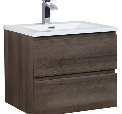 Mobile da bagno Angela 60cm Rovere Marrone - armadio mobiletto lavabo Mobili Armadietto -...