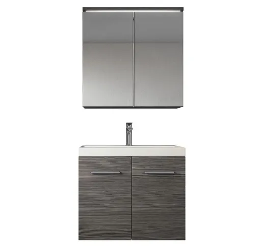 Mobile da bagno Toledo 02 60cm Rovere Grigio - armadio mobiletto lavabo Mobili Armadietto...