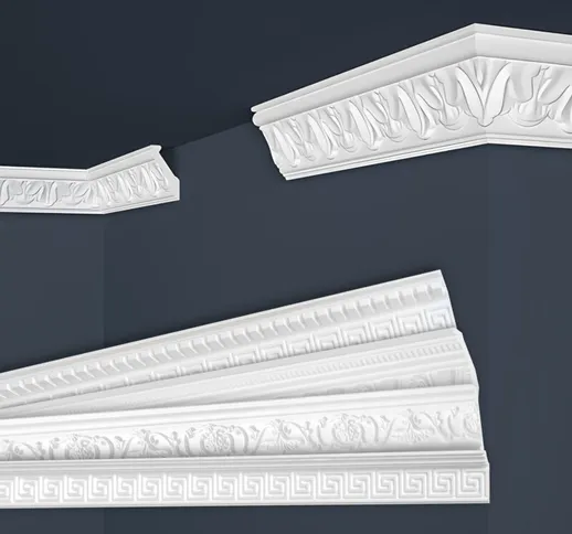 Modanature in stucco bianche, eps Styropor form-fitting, pacchetti economici Marbet Series...