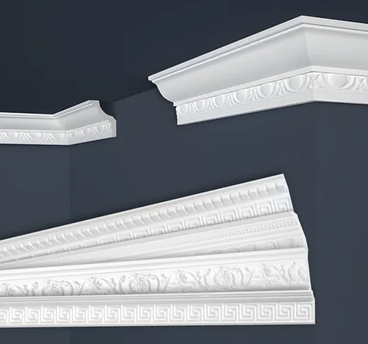 Marbet Design - Modanature in stucco bianche, eps Styropor form-fitting, pacchetti economi...