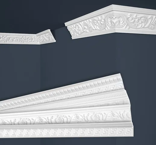 Modanature in stucco bianche, eps Styropor form-fitting, pacchetti economici Marbet Series...