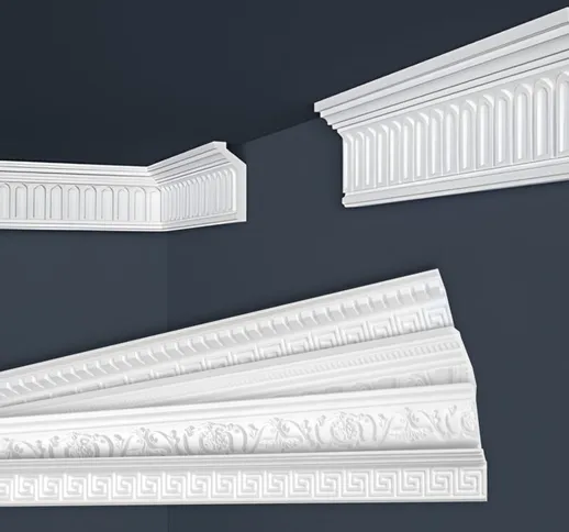 Modanature in stucco bianche, EPS Styropor form-fitting, pacchetti economici Marbet Series...