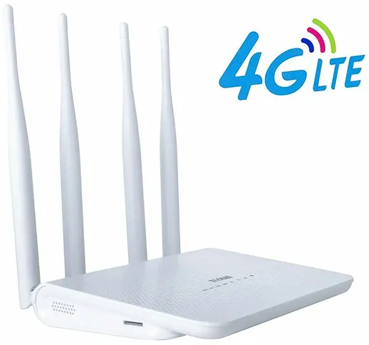 B&s - Modem router wifi 3G 4G LTE slot scheda sim 300Mbps adsl lan 4 antenne Q-A211