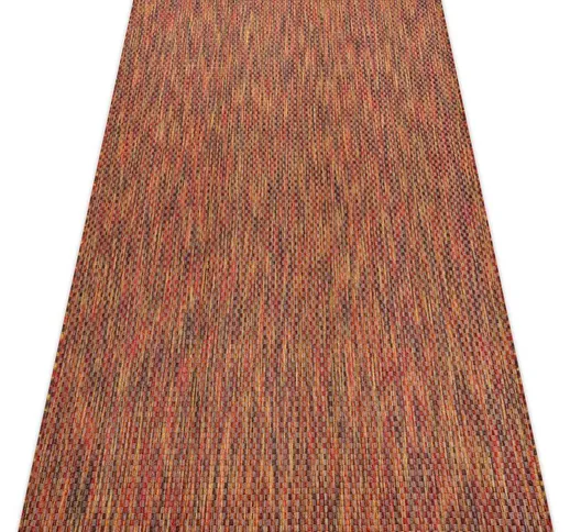 Moderno FISY tappeto SIZAL 20774 Piazze, melange rosso Toni rosso 140x190 cm
