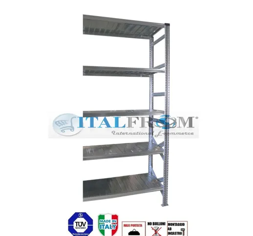 Italfrom © - MODULO CONTINUATIVO- scaffalatura da magazzino zincata H 300 cm , L 150 cm ,...