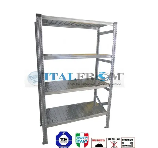 Italfrom © - modulo iniziale - scaffalatura da magazzino zincata h 200 cm , l 150 cm , pro...