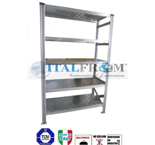 Italfrom © - modulo iniziale - scaffalatura da magazzino zincata h 250 cm , l 150 cm , pro...