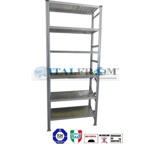 Italfrom © - MODULO INIZIALE - scaffalatura da magazzino zincata H 350 cm , L 150 cm , PRO...