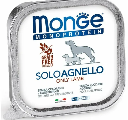 Monoproteico Solo Agnello 150 g per cani: 24 vaschette x 150 g cad. - Monge