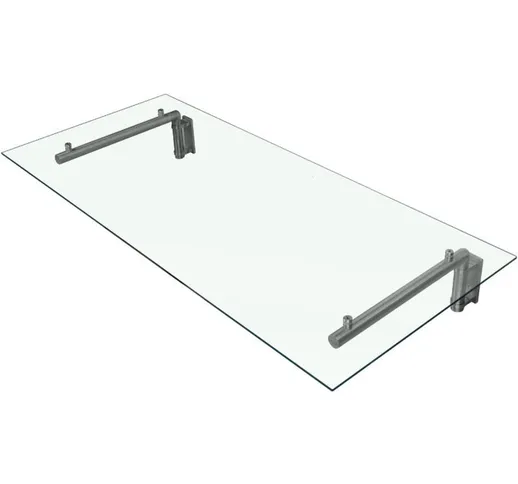 MonsterShop - Tettoia in Vetro 120cm x 80cm con Staffe in Acciaio Inossidabile per Porte E...