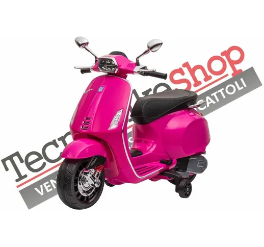 Tecnobike Shop - Moto Scooter Eelettrico per Bambini Piaggio Vespa Sprint 12V-Rosa