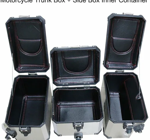 Moto Trunk Box + Side Box Contenitore Interno Tronco Laterale Bisaccia Copertura Superiore...