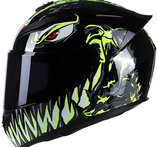 Asupermall - Motorcycle Helmet Full Face Rapid Street Helmet Unisex Adult Cool Rider Equip...