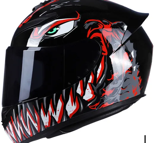 Asupermall - Motorcycle Helmet Full Face Rapid Street Helmet Unisex Adult Cool Rider Equip...