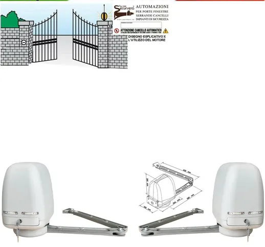 Motori Braccio Snodato Articolato 220 V Completi di Accessori Ricambio Cancello Automatico...