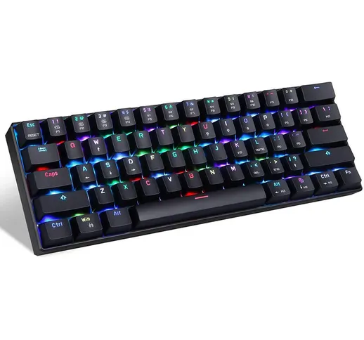 MOTOSPED CK61 RGB Keyboard Mechanical Gaming Outmu Blue Switch Tastiera 61 Tasti Anti-Ghos...