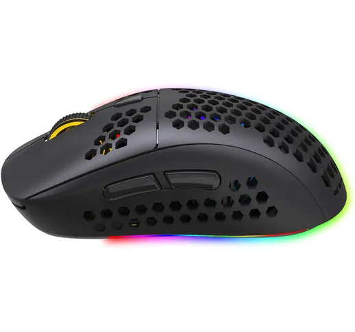 Mouse wireless silenzioso Hollow-Out Bluetooth 2.4G per laptop Mouse senza fili ricaricabi...