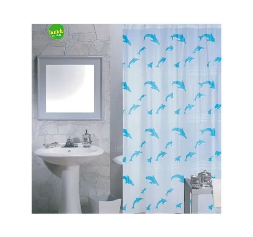 Tenda doccia Spirella in pva 180 x 200 cm delfini azzurri