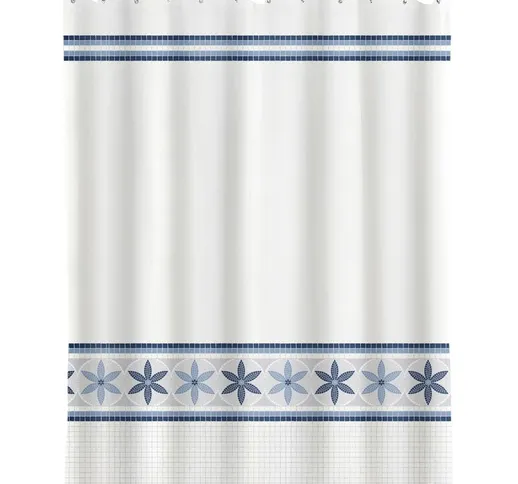  - Tenda da doccia 'Olympe' in poliestere di colore blu 180 x 200 cm