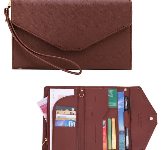 Multi Card Organizer Portafoglio Porta passaporto da viaggio Borsa pieghevole da donna Sli...