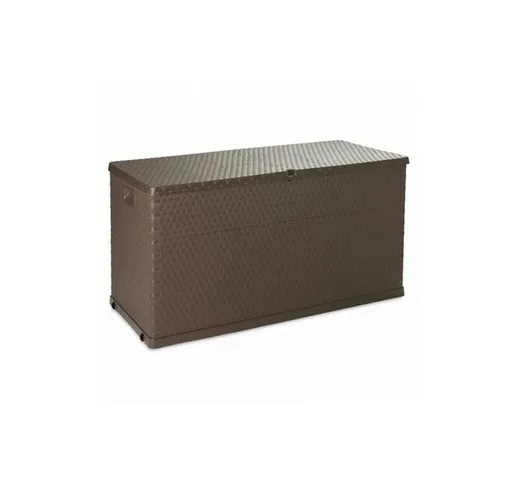 Baule Cassapanca Multiuso Garden Rattan Resina Con Ruote 120X57X63 Lt 420(51201)