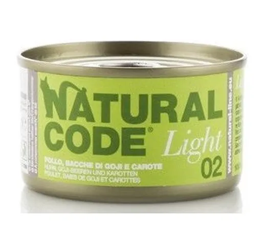 Natural Code Light per Gatto da 85 g | 02 - Pollo Bacche di Goji e Carote