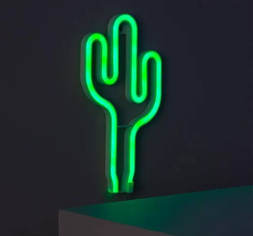 Neon LED Cactus con Batteria VerdeAA - LR6AA - LR6 - VerdeAA - LR6$AA - LR6