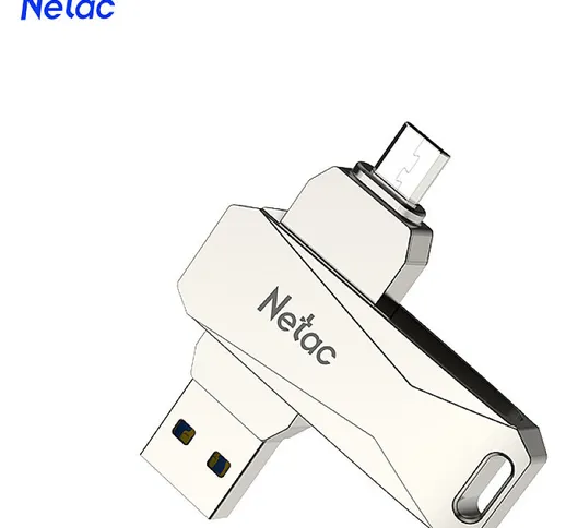 Asupermall - Netac U381 128GB Micro USB + USB doppia interfaccia Flash Drive Plug & Play d...