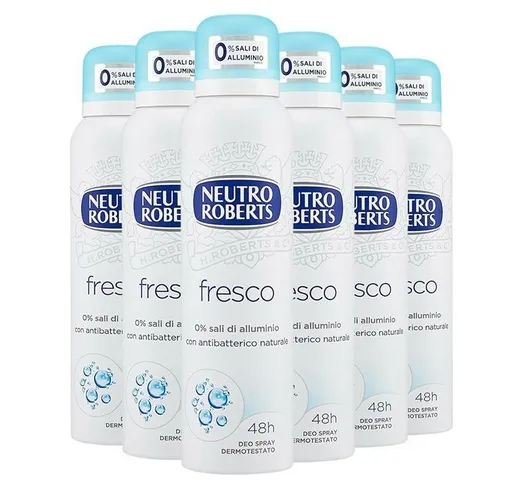 Neutro Roberts - deodorante spray fresco con antibatterico 6 x 150 ml