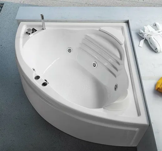 Relaxdesign - Niagara vasca idromassaggio simmetrica angolare in acrilico 140 x 140 bianca