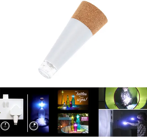 Night Light Super Bright Lamp Bottiglia vuota Tappo del vino ricaricabile USB a forma di L...