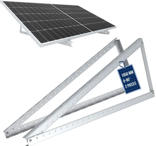 NoaSol Supporto per pannello solare Altezza fino a 72 cm Tetto a terrazza - Argento