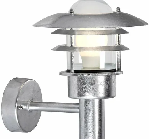Nordlux lonstrup Lanterna da parete per esterni da 22 cm zincata, E27, IP44