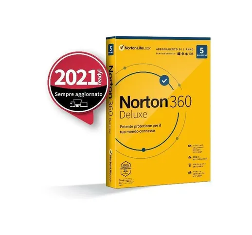 NortonLifeLock Norton 360 Deluxe 2020 Licenza completa 5 licenza/e 1 anno/i