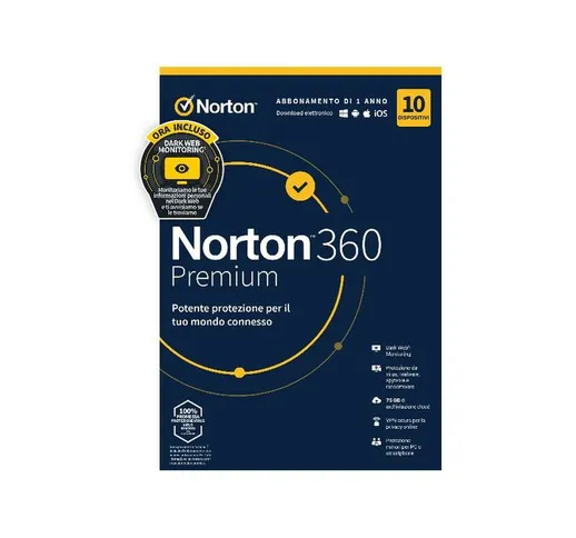 NortonLifeLock Norton 360 Premium 2020 Licenza completa 10 licenza/e 1 anno/i