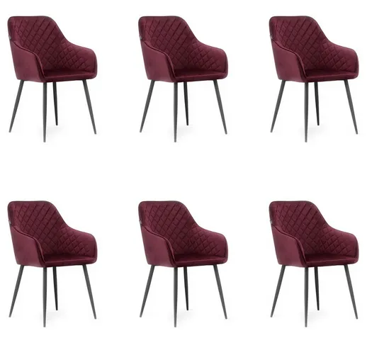 Nugati - Set di 6 sedie glamour per soggiorno/cucina/sala da pranzo - 91x58x54,5 cm - Polt...