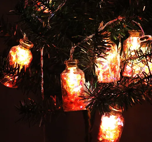 Nuovi ornamenti per il giorno di Natale LED Colorato Bottiglia di luce String Bar Capodann...