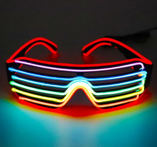 Occhiali LED 3 colori Opzionale Light Up El Wire Neon Rave Occhiali scintillio incandescen...