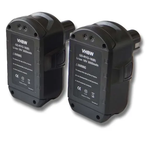 2x Batteria compatibile con Ryobi LDD1802PB, LDD-1802PB, LFP-1802S, LRS-180, OBL-1801 attr...