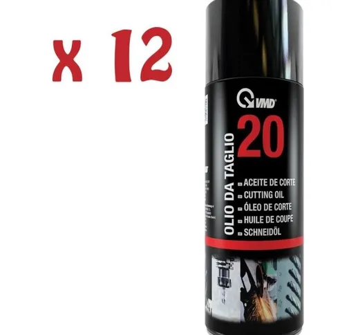 12 Bombolette Spray Olio Da Taglio 400Ml Foratura Filettatura Maschiatura Vmd 20