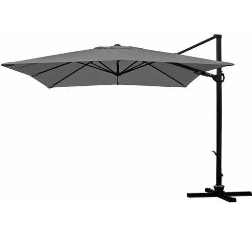 Ombrellone parasole HWC-A39 girevole 3x3m senza base antracite