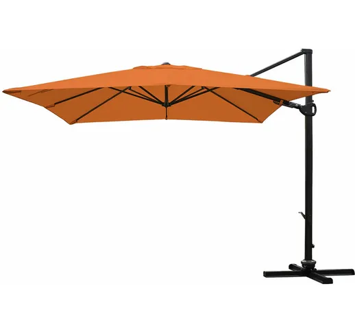 Ombrellone parasole HWC-A39 girevole 3x3m senza base arancione