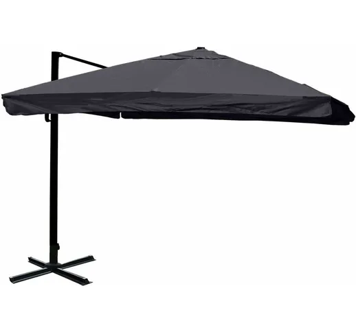 Ombrellone parasole HWC-A96 3,5x3,5m alluminio con volante antracite girevole senza base