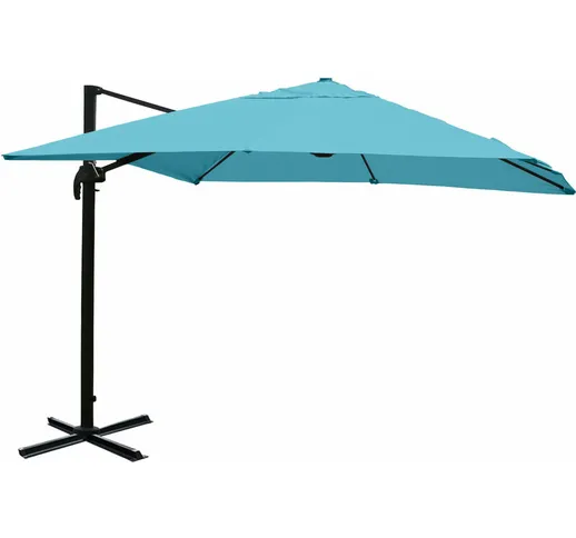Ombrellone parasole HWC-A96 3,5x3,5m azzurro girevole senza base